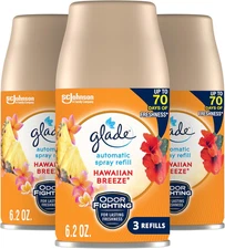 Glade Automatic Spray Air Freshener Refill Hawaiian Breeze 6.2oz 3 Pack for Home