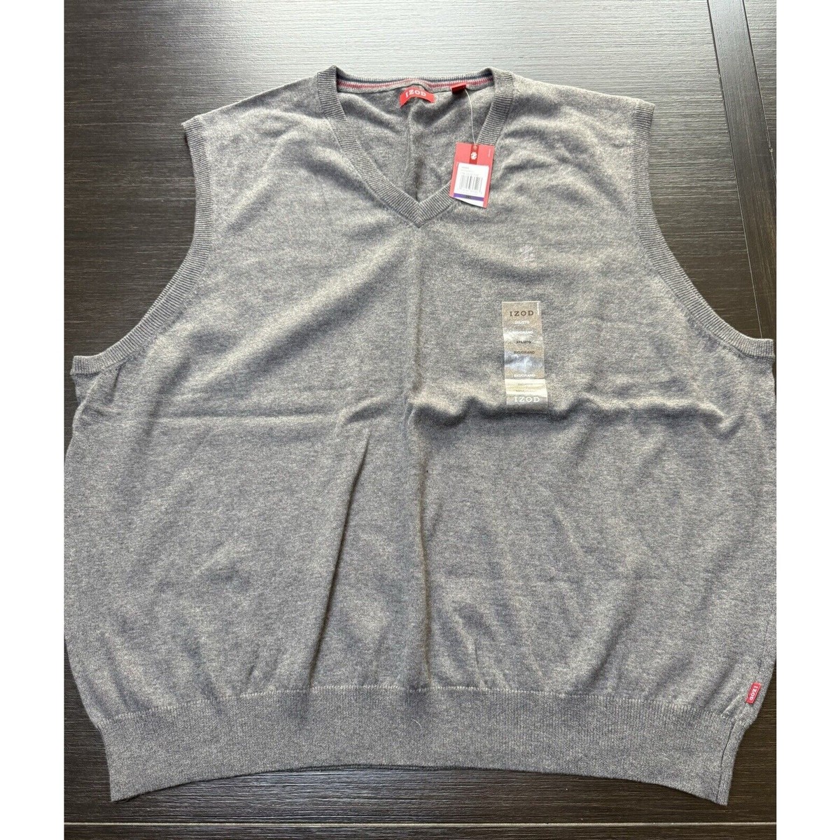 Izod Men’s Vest Heathered Gray Size XXL New