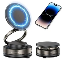 360° Vacuum Magnetic Phone Holder, Hands Free Foldable Suction Magnetic Holder