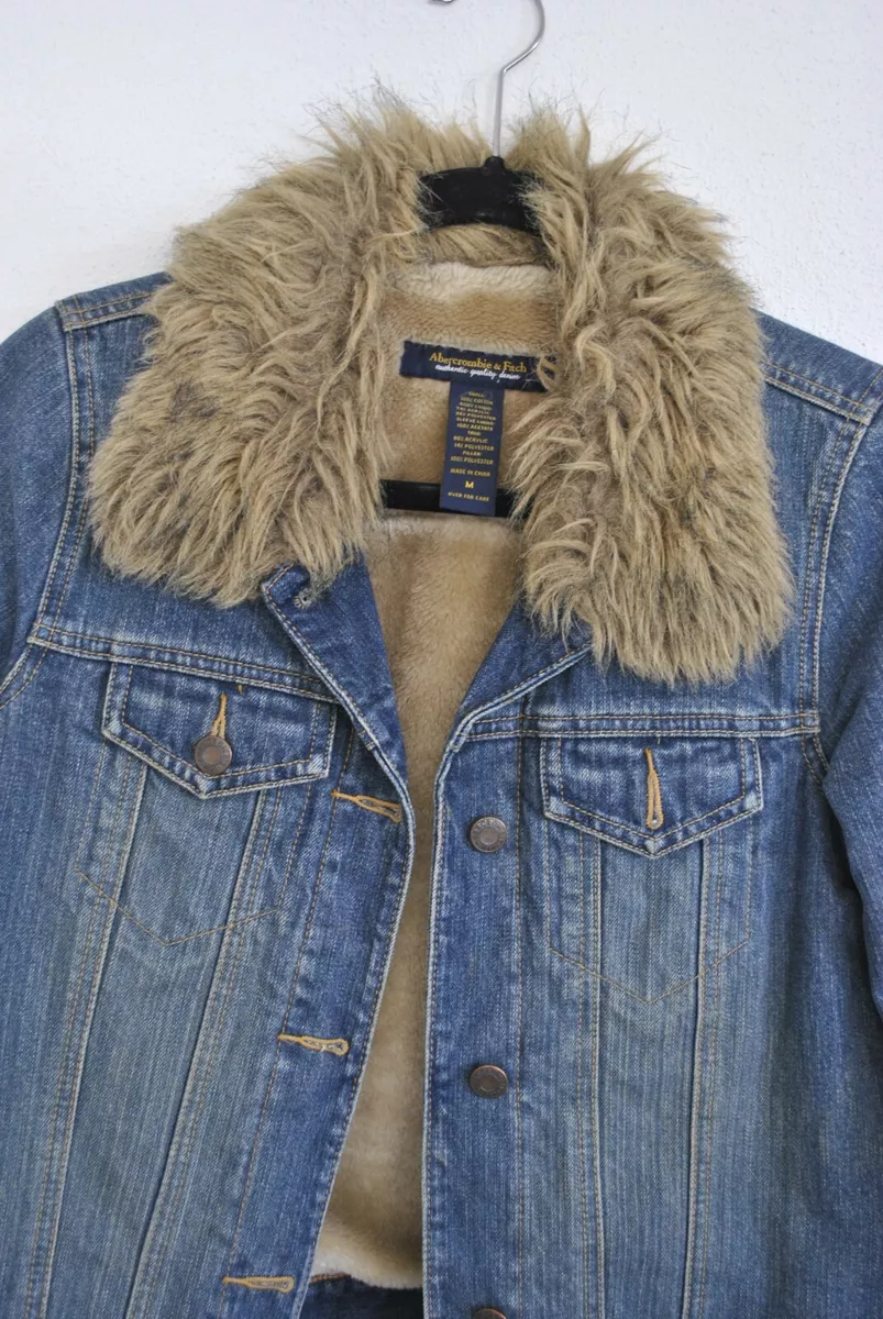 Abercrombie jean jacket with fur store
