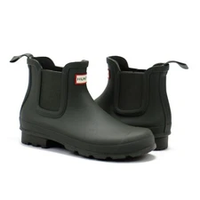 Mens Hunter Original Chelsea Short Rain Matte Boots NEW