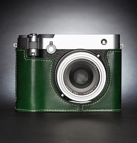 Handgefertigte Echtleder Kamera Halb Tasche Hülle für Fujifilm GFX100RF - Bild 27 von 29