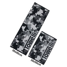 TOWELLI Sports Towel Gym Fitness 100% Cotton Black/White BE Camo Design  30x50cm