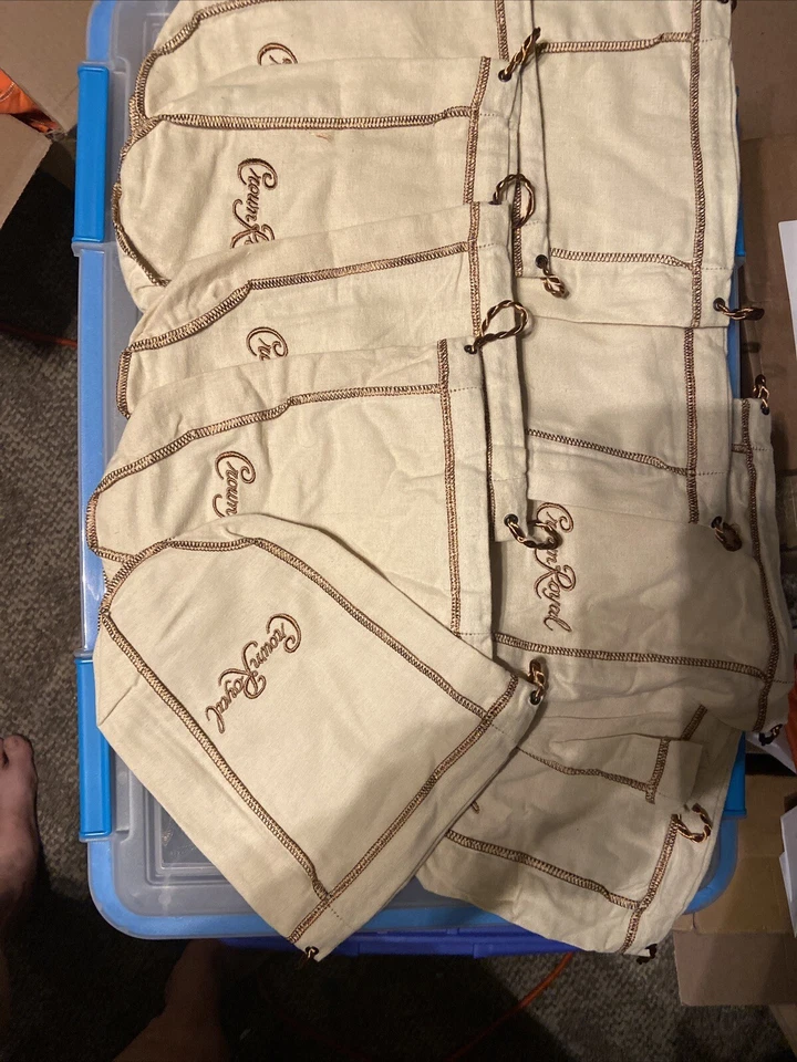 批量 10 件! 罕见! Crown Royal Blenders Mash Bags 奶油色带铜色标志 — 第 2/4 张图片