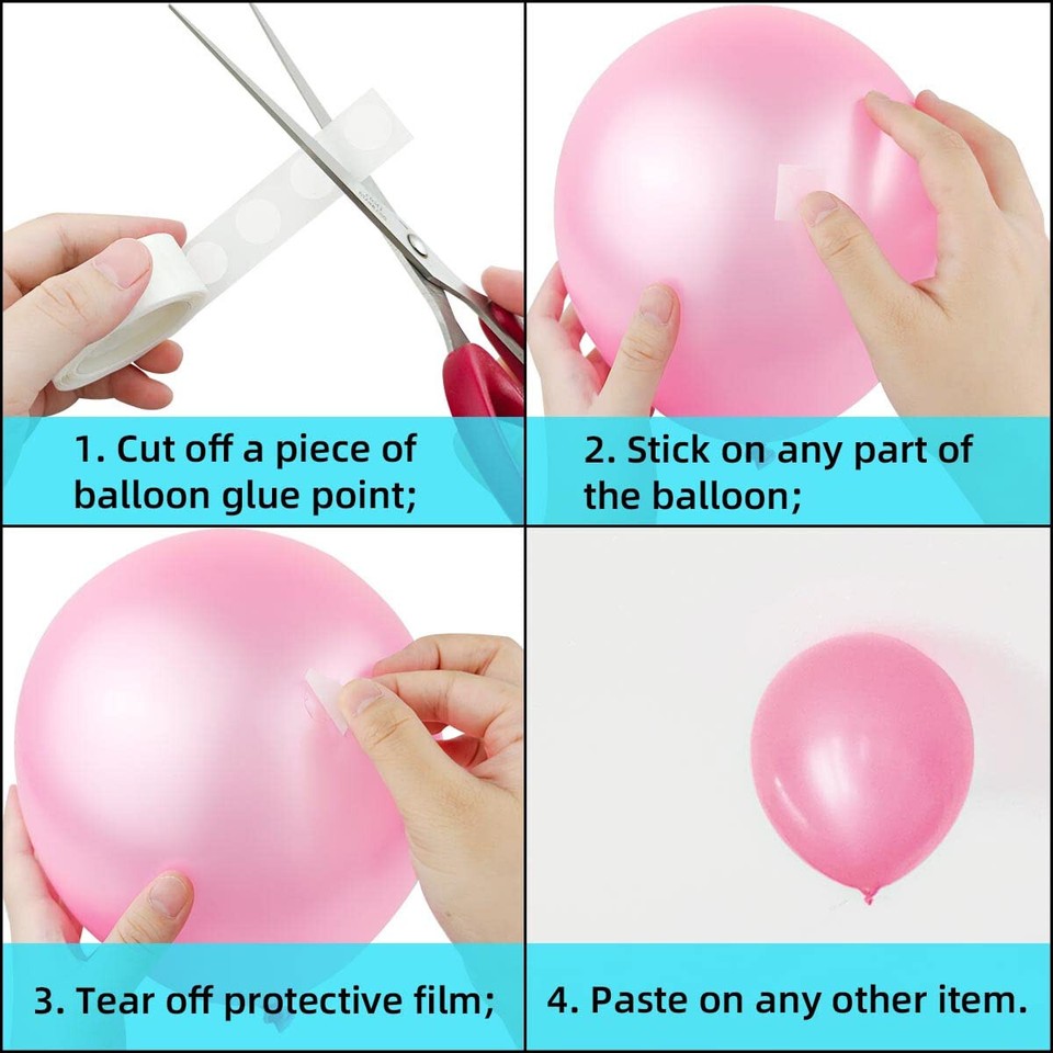 UPINS 1500 Pcs Point Dots Balloon Glue removable 15 roll double side ...