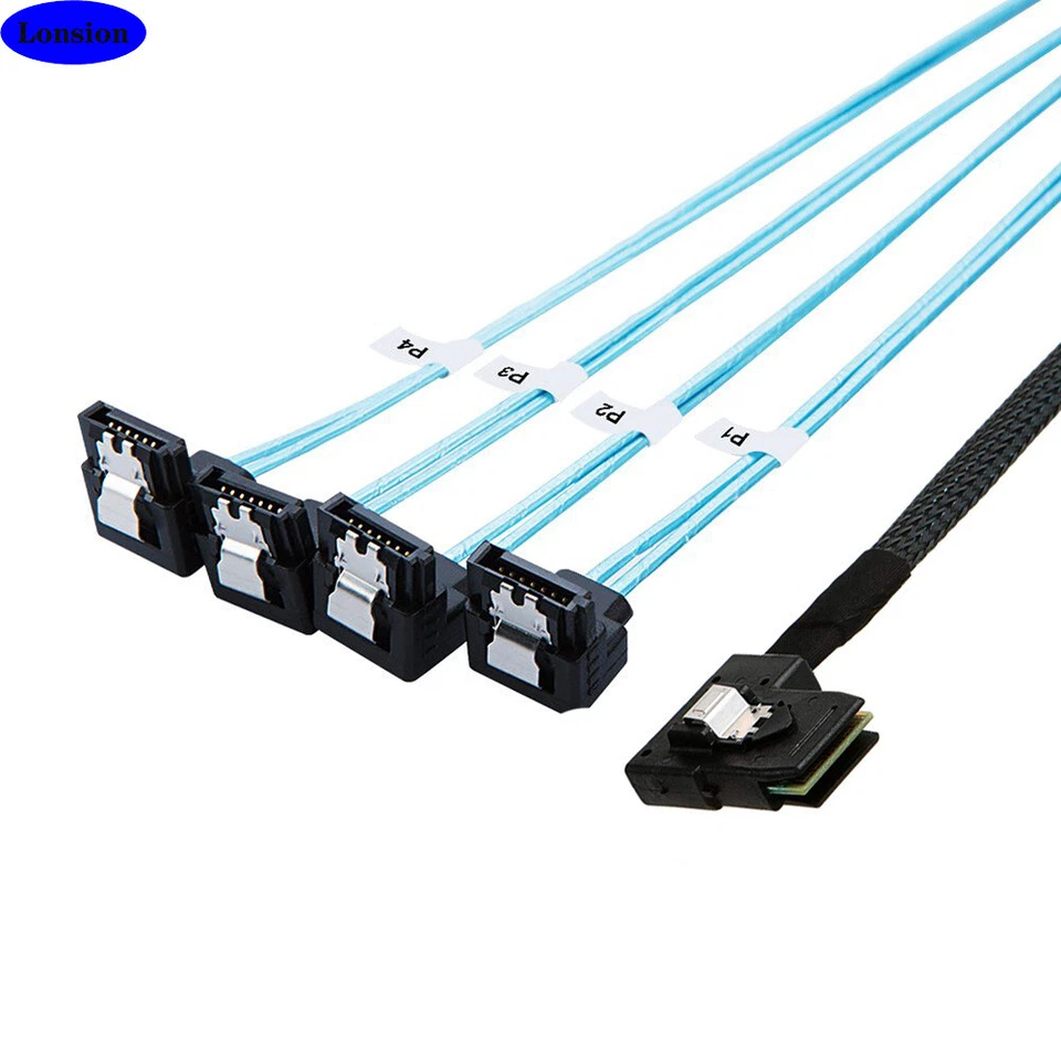 MINI SAS SFF-8087 to 4-port SATA 7P female connection cable For Server - Image 3 of 4