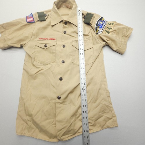 Boy Scouts Of America Boys Youth Size 16 Uniform Shirt Khaki Patches Made in USA - Picture 6 of 8