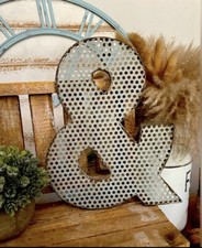 Farmhouse Rustic 11  Wall Decor Monogram Metal Letter  NWT 
