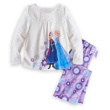 DeLuXe ANNA ELSA Frozen PAJAMAS PJS Sleepwear GIRLS NWT Disney Store STAMP 2014