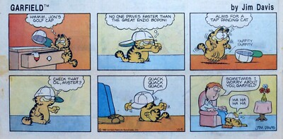 Garfield By Jim Davis - Lot Of 4 Scarce Early Color Sunday Comic.