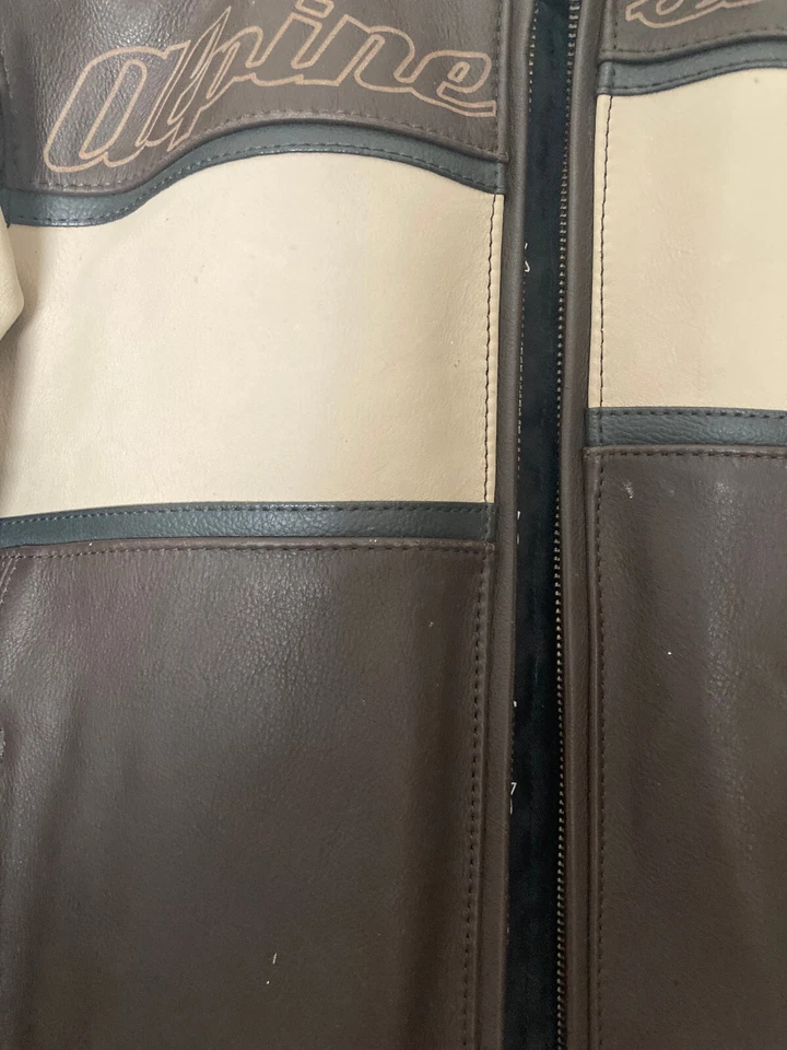 Chaqueta de cuero Alpinestars DRIFT XS EE. UU. 36 EUR 46 blanca marrón con forro Foto 3 de 4