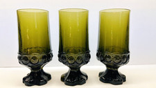 Vintage Set of Tiffin Franciscan Madeira Olive Green 12 Oz Goblets