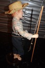 EFFANBEE Huck Finn Doll #7632, doll complete with wood stand. - NO BOX — photo 2