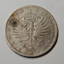 1 Lira 1905 Aquila RR MOLTO RARA, Vittorio Emanuele III, Regno D'Italia