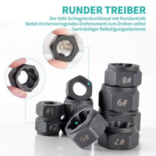 Schraubenausdreher Linksausdreher Schraubenlöser Set Ausbohrer Mutternsprenger - Bild 7 von 12