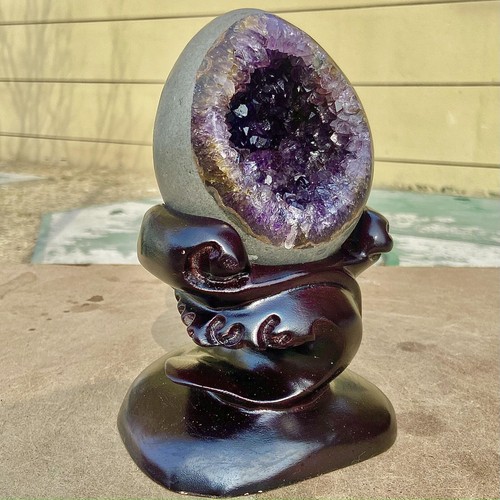 2.77LB Natural Citrine Dinosaur Egg Quartz Crystal Mineral Specimen Décor+base - Bild 4 von 12