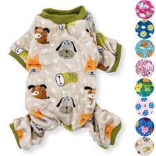 Fleece Dog Pajamas Jumpsuit Warm Soft Cute Pet Clothes Small Medium Pet XXS - L