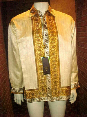 Chemise Homme CREME DE SILK Métallique Soie - Imprimé Animalier - Taille M - Neuf Avec étiquette