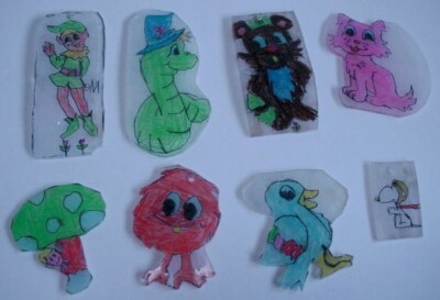 Shrinky Dinks vintage lot of 8