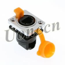 RJ45 Waterproof Sockets Connector Right Angle IP65 Ethernet Panel Mount