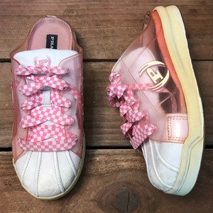 pink and white phat farm shoes