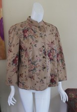 Chaps Sz Xl Denim Shabby Chic Garden Party Victorian 3/4 Jacket Blazer Jean