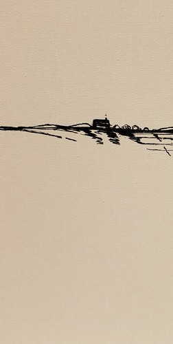 No.442 Original Abstract Minimal Landscape Drawing On Canvas By K.A.Davis - Picture 7 of 12