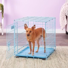 Single Door Dog Crate 24"x18"x19" XS SM MED Puppy Dog Cat iCrate Baby Blue NEW 