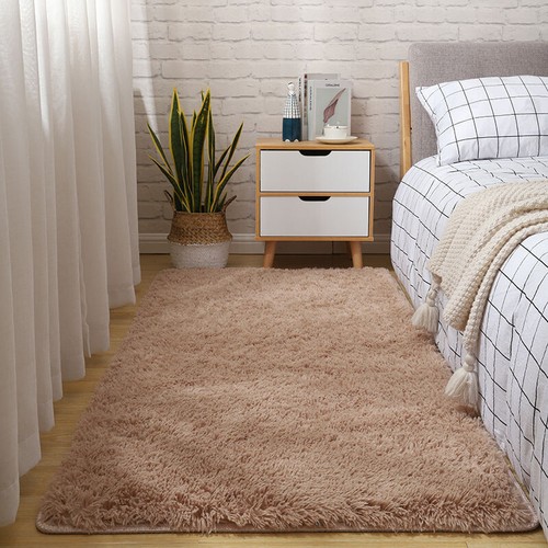 Plain Rugs Fluffy Carpet Shaggy Soft Large Pads Living Room Bedroom Pad Rug AU - Picture 25 of 27