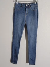 encore jeans womens size 5 skinny stretch mid rise denim blue