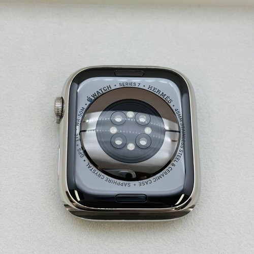 Apple Watch HERMES series7 45mm GPS+Cellular Silver Stainless Steel Battery B - Photo 8 sur 9