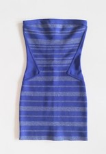 Guess By Marciano Bodycon Mini Dress Size XS Blue Silver Stripes