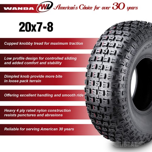 (2) 20x7-8 20x7x8 for 93-17 Honda TRX 90 90X ATV Front Tire Set 4PR - Picture 4 of 8