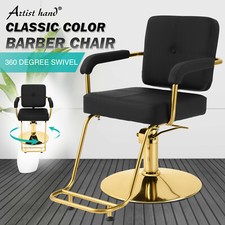 Artist hand Black Gold Hydraulic Barber Chair All Purpose Salon Beauty Styling