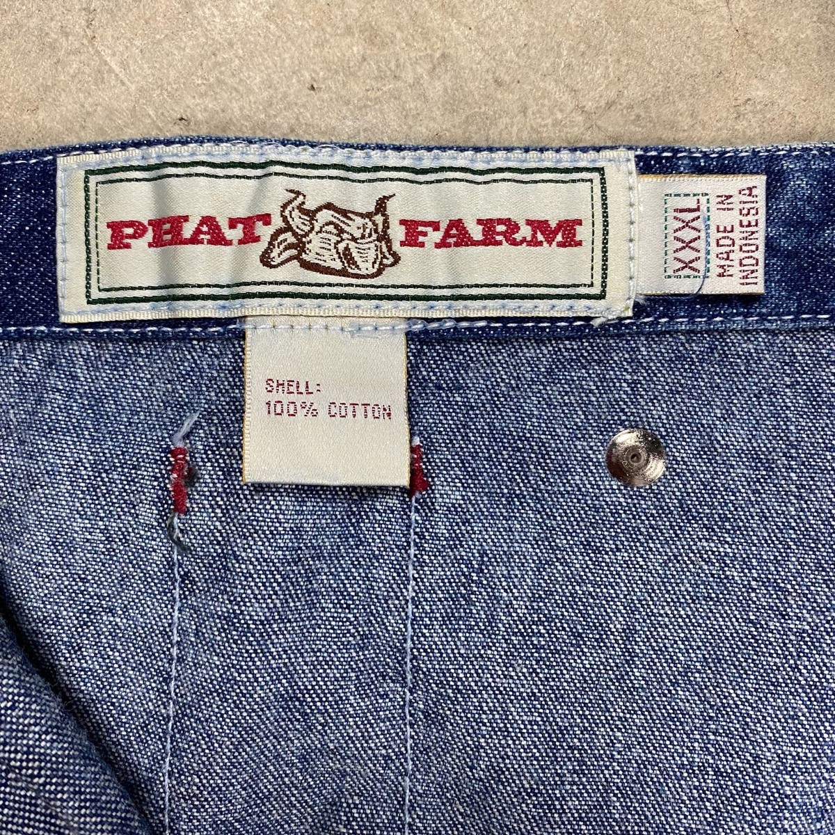 PHAT FARM ファットファーム 90s デニム オーバーオール 90s VTG PHAT FARM Denim Bib Overalls Jeans 3XL Carpenter