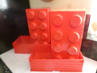LEGO AUFBEWAHRUNGSBOXEN 2 X 8 NOPPENBOXEN IN ROT