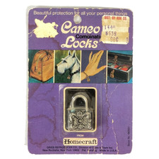 Cameo Vintage Combination Lock Tiny 1.25" Charm Pet Travel HomeCraft Made In USA