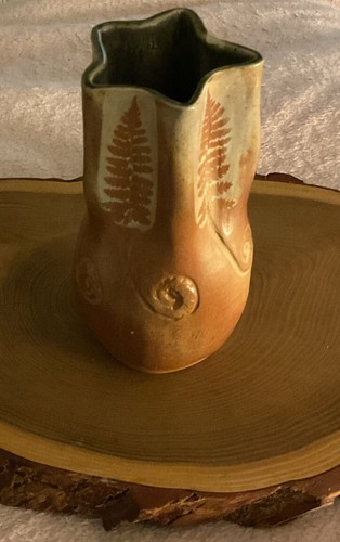 Rooted In Clay By Shana mini Vase, Hand-built, wood-fired stoneware. 4”H