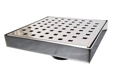 SereneDrains 6 Inch Square Polished Chrome Shower Drain Kit Traditional Square