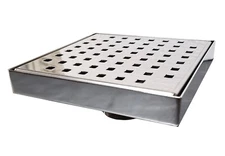 SereneDrains 6 Inch Square Polished Chrome Shower Drain Kit Traditional Square