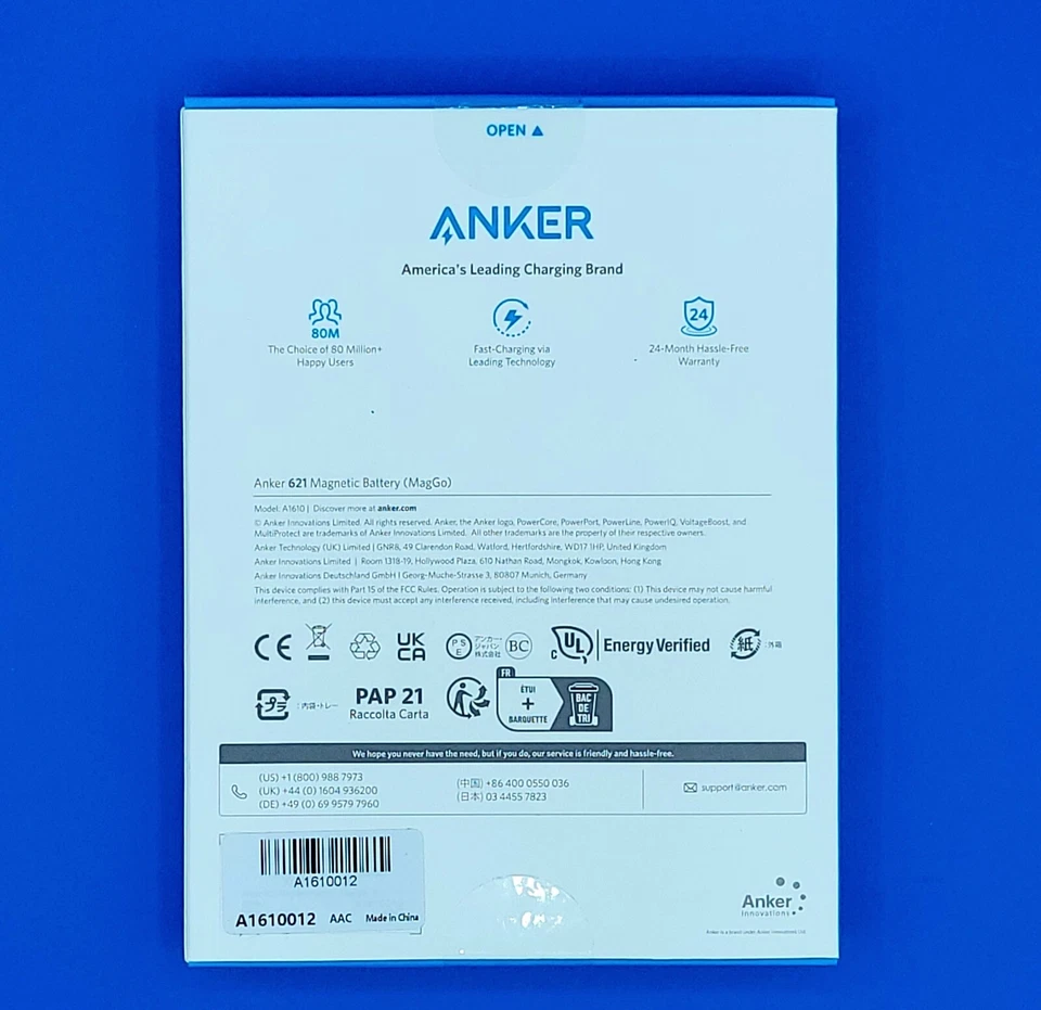 Bateria magnética Anker 621 (MagGo) banco de potência magnético âncora modelo A1610 - Imagem 3 de 3