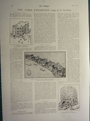 1900 Viktorianisch Aufdruck ~ Paris Exhibition Novelties Haus Auf Its Kopf