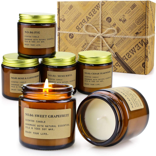 6 Pack Candles for Home Scented Aromatherapy Candle Gift Set for Women Soy Wax L