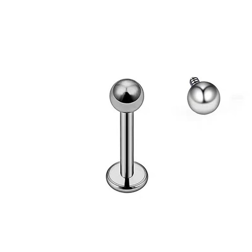 G23 Solid Titanium Body Piercing Labret Lip Studs Ear Nose Ring Eyebrow Barbell - Picture 10 of 10