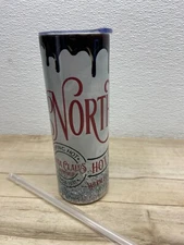 Zonegrace Stainless Steel Skinny Tumbler 20oz North Pole With Lid New