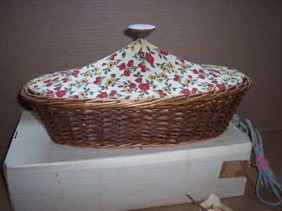 vintage Rainbow Wood products electric Bun Bread Warmer floral red working