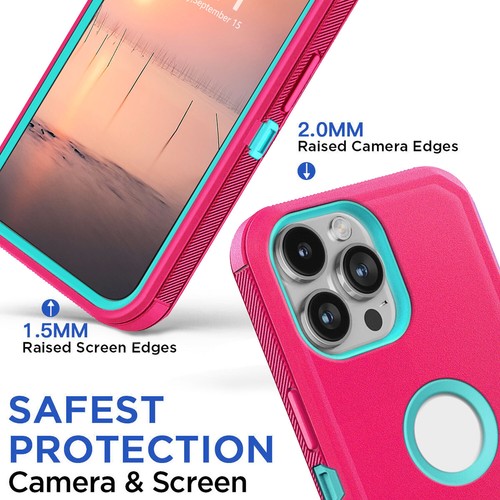 For Apple iPhone 13/13 Pro/13 Pro Max Phone Case Shockproof Rubber Hybrid Cover - Picture 18 of 54