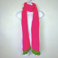Occasionally Made Pink Crochet Scarf Long Oblong Cottagecore Cozy Comfort NEW