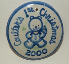 M A Hadley Art Pottery Coulter's 1st Christmas Ornament 2000