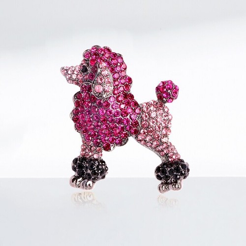 Broches de Estrás Brillante Caniche Perro Mujer Animal Fiesta Informal Broche Alfileres - Imagen 4 de 7